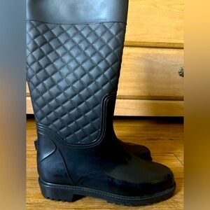 NWOT Easos Geal Rain Boots Black sz 9 never worn